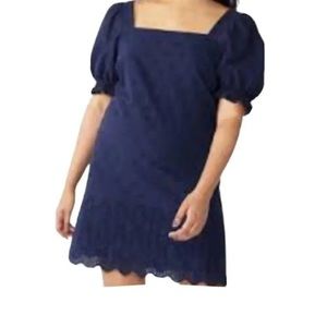Draper James RSVP Navy Eyelet Dress Size Large